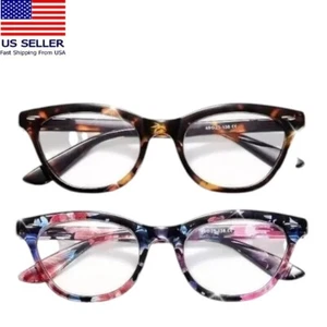 Juego de 2 gafas de lectura ojo de gato luz azul presbicia fuerza +1,00 nuevas - Imagen 1 de 5