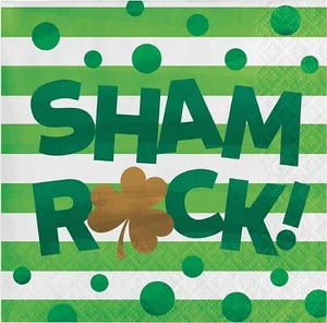 Irish Shamrocks Clover St. Patrick's Day Party Paper Beverage Napkins SHAM-ROCK - Picture 1 of 1