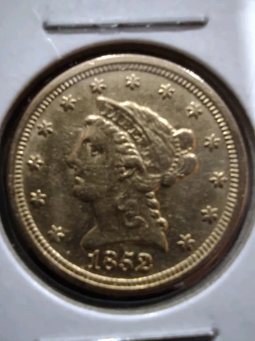 1852 Gold $2.5 Liberty AU/BU Cover