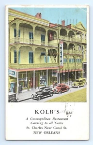 c.1957 Postcard Kolb's Restaurant St Charles Canal St New Orleans LA Street View - Picture 1 of 2