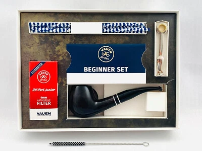 VAUEN Pfeife Intro 3 Starter Set - gebogen dunkel braun 9mm Filter - Bild 1 von 4