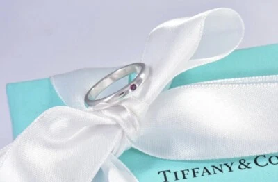 Anillo Tiffany & Co Plata Esterlina Elsa Peretti Zafiro Rosa Pila Talla 6 NUEVO Foto 1 de 4