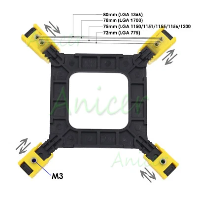 Adjustable Intel 775 1155 1366 1700 Mounting Bracket PC CPU Heatsink Holder Base - Image 1 of 4
