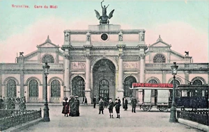 BE Brussels Belgium-Gare du Midi Railway Station-Vintage 1900s Postcard (F6) - Picture 1 of 4