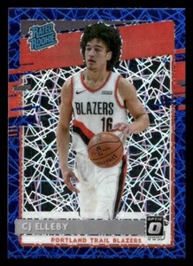 2020 Donruss Optic #195 CJ Elleby Rookie Trail Blazers Blue Velocity