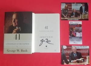 PRESIDENT GEORGE W BUSH SIGNED 41 PORTRAIT OF MY FATHER BOOK + JSA COA psa bas - Picture 1 of 2