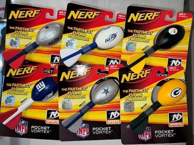 Nerf Pocket Vortex Mini Flying Footballs - NFL Themed - Set of 6 - Image 1 of 1