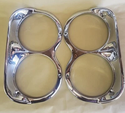 1960 1961  HeadLight Bezels  Cateye  Apache Hood CHEVROLET APACHE C10 C20 K10  - Image 1 of 4