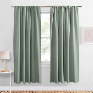 Sage Green Blackout Curtains for Bedroom 72 Inch Length 2 Panels Set, Thermal - Picture 1 of 12