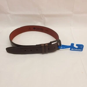 Cinturón de cuero marrón Columbia para hombre 30-32 con hebilla plateada NUEVO CON ETIQUETAS  - Imagen 1 de 5