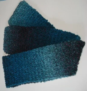 Scarf Unisex Handmade Shades of Blue Wool Blend Handknit Loose Knit Scarf - Picture 1 of 5
