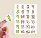 24 Advent Calendar Christmas Stickers Gift Tag Label Present DIY numbers