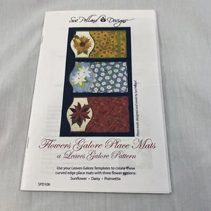 QUILTED PLACE MATS PATTERN FLOWERS LEAVES GALORE FLOWERS BY SUE PELLAND DESIGNS - Picture 1 of 2