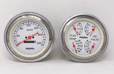 1947 1948 1949 1950 1951 1952 1953 GMC Truck 5" Gauge Dash Panel Set Metric - Image 1 of 4