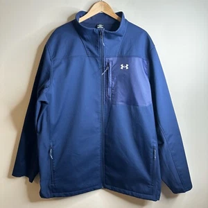 Under Armour ColdGear Infrared Jacket Storm Mens 3XLT Full Zip Blue Softshell - Picture 1 of 12