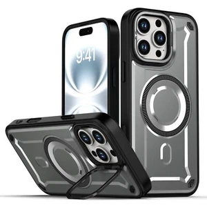 For iPhone 16 Pro Max 15 14 13 12 11 Shockproof Mag Safe Case Camera Stand Cover - Picture 1 of 14
