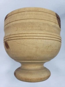 Vintage Handmade Wooden Egg Cup / Chalice - Picture 1 of 4