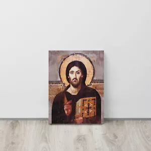 Jesucristo Pantocrátor Sinaí Icono Ortodoxo Lienzo Fino - Imagen 1 de 1