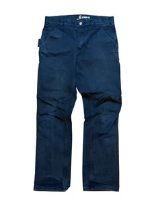 Carhartt Mens Black Straight Fit Work Pants 33x32 Durable Cotton - Picture 1 of 6