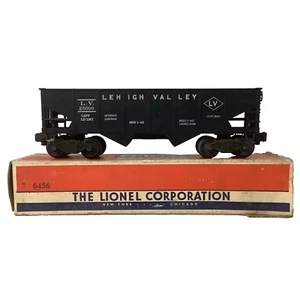 Lionel 6456 O Gauge Lehigh Valley LV 25000 Black 2-Bay Hopper Car w/Box - Picture 1 of 16