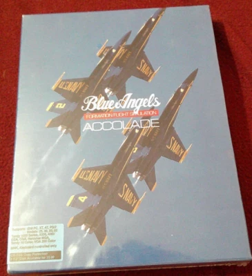 Blue Angels Formation Flight Simulation PC Game  5.25" 1989 new sealed big box - Image 1 of 3