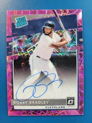 Bobby Bradley 2020 PANINI OPTIC "RATED ROOKIE" PINK VELOCITY AUTO #RRS-BO - Image 1 of 2
