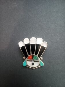 Native American Zuni Sterling Silver Brooch Pin