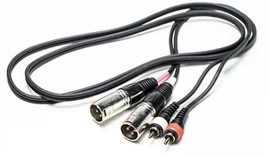 3 m 2x CHINCH CINCH RCA AUF 2x XLR MALE MÄNNLICH PA KABEL MIXER ENDSTUFE 3m - Bild 1 von 1