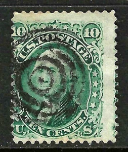 Sc #68 Pequeño Straddle Target Cancelar 10 Centavos Washington 1861-62 Guerra Civil US56F37 - Imagen 1 de 2