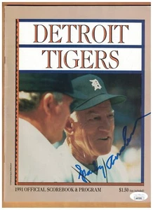 Sparky Anderson Detroit Tigers AUTOGRAPHED BASEBALL GAME PROGRAM 1991 - Picture 1 of 2