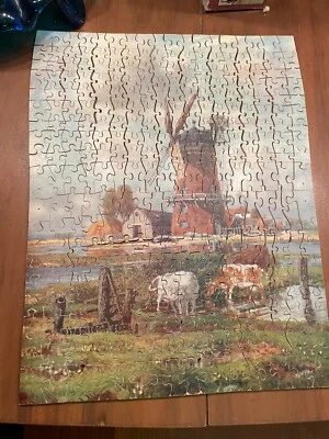 Vtg KINGSBRIDGE Wooden Jigsaw Puzzle - The Mill in the Marsh #403 12"x16" Foto 1 de 4