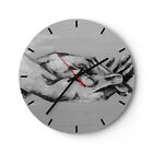 Reloj de Pared 30x30cm Reloj de Vidrio Escrito A Mano Manos Blanco Y Negro
