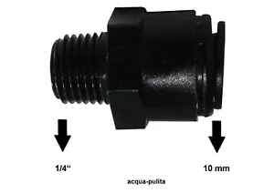 Raccordo Dritto 1/4" x 10 mm Rapido Vessel Filtri Tubi Depuratore Acqua Osmosi - Foto 1 di 3