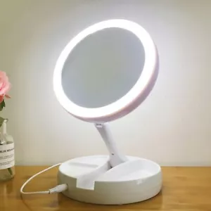 10x Magnifying USB Makeup Cosmetic Beauty Mirror with LED Light Portable Travel - Picture 1 of 12