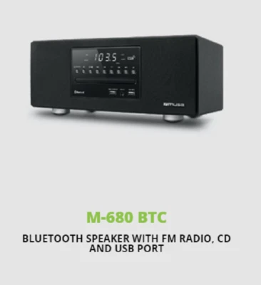 Muse M-680 BTC Stereo Bluetooth Speaker FM Radio MP3 USB AUX CD No Remote - Image 1 of 4