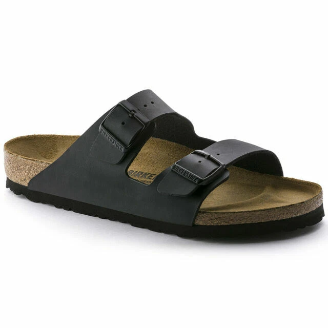 Birkenstock Arizona Slipper for Men, Size 7.5 - Black Birko-flor