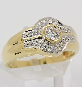 ♦♦ Ring in 14 kt 14k 585 er Gelb Weiß Gold mit Zirkonia Goldring Damen Gr. 57 - Bild 1 von 1