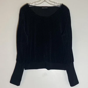 Suéter Sonia Rykiel Mujer Mediano Negro Terciopelo Lunares Manga Larga Elegante Top - Imagen 1 de 16