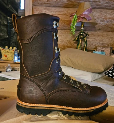 HUNTING / WORK BROWN LEATHER BOOTS • IRISH SETTER • SIZE 10D - Image 1 of 4