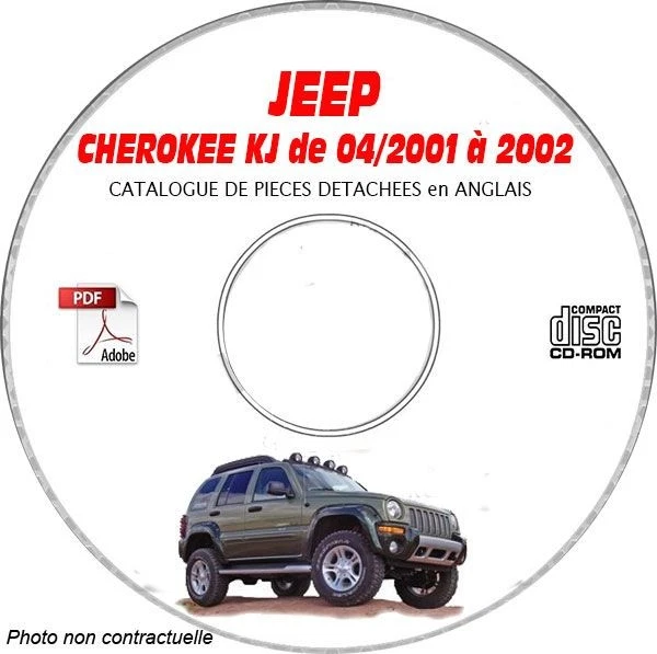 CHEROKEE KJ 01-02 - Catalogue Pieces CDROM JEEP Anglais Expédition - --, Suppor - Photo 1/1
