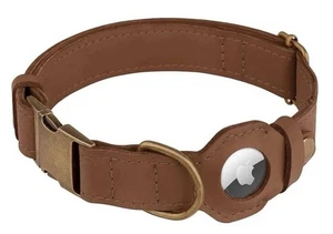 BUDKAS AirTag Hundehalsband Leder Medium 14”-18” Hals  - Bild 1 von 6
