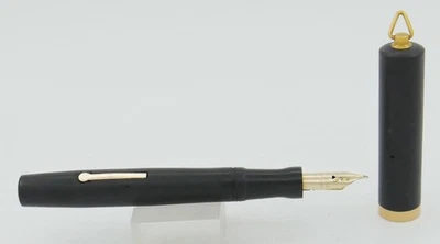 Pluma Estilográfica Wahl Eversharp Signature Negra Perseguida de Goma Dura - 14kt - Años 20 Foto 1 de 4