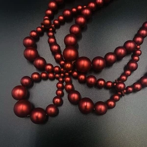 NEUWERTIG LANVIN Damen Rot Statement Halskette Harz Kugeln Party Halskette mit Box - Bild 1 von 12