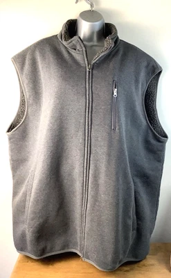 Colete masculino Duke by Haband 3 XL cinza Sherpa forrado zíper completo peito de lã zíper - Imagem 1 de 4