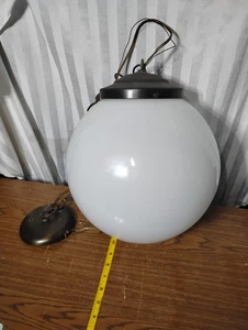 ViTG 60s 70s Brady Bunch Art Deco Swag Hanging Light Pendant Fixture Globe Lamp - Picture 1 of 5