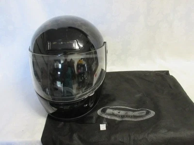 KBC 黑色光泽 TK-7 头盔,DOT 认证,遮阳板和储物袋,男式 L 码 — 第 1/4 张图片