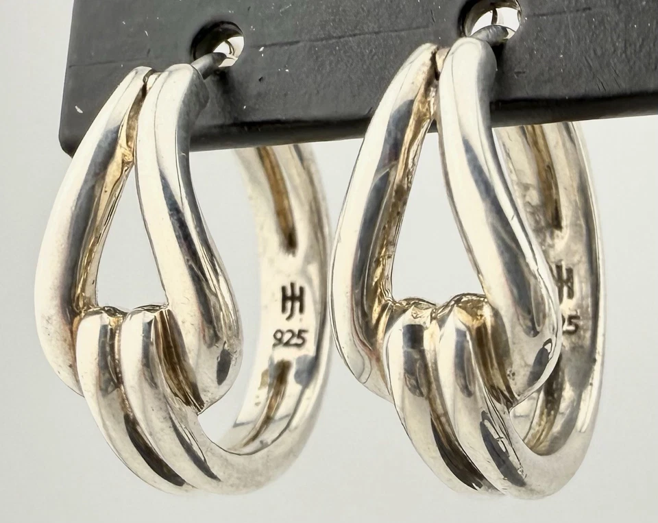 PENDIENTES ARO PEQUEÑOS NUDO TORCIDO PLATA ESTERLINA 925 JOHN HARDY K228C Foto 1 de 1