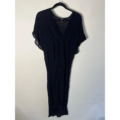 Topshop Gauze Dress Swimsuit Coverup Black Sz Sm Women’s Viscose High Low EUC - Image 1 of 4