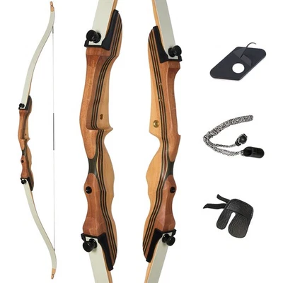 Set di archi ricurvi 62" per adulti, destrimani, 26/30/34/38 libbre - Immagine 1 di 4