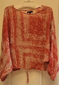 Rachel Zoe Silk Blouse, Sheer Long Sleeve, Abstract Top - Picture 1 of 4